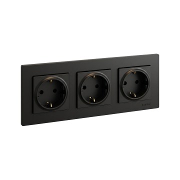 Legrand - Trippeluttag för hemmet SCHUKO NILOE STEP 250V svart