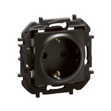Legrand - Vägguttag SCHUKO utan ram NILOE 250V svart