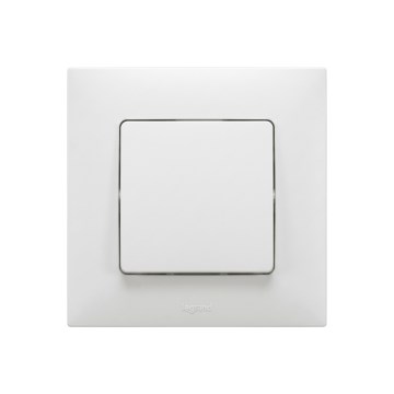 Legrand - Vit trappströmbrytare č. 6 med ram NILOE
