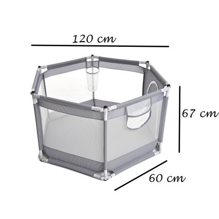 Lekplats 120 cm grå