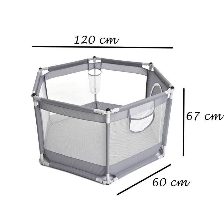 Lekplats 120 cm grå