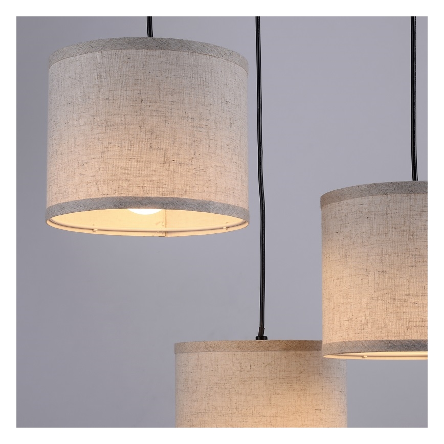 Leuchten Direkt 11236-79 - Taklampa BARK 3xE27/40W/230V trä