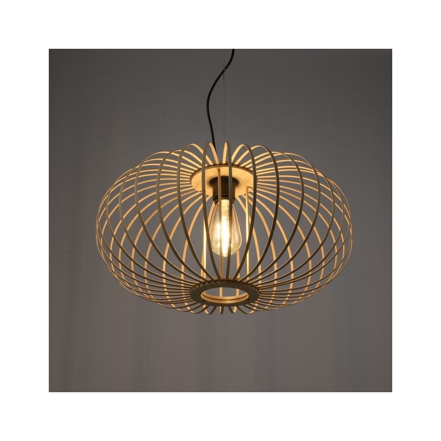 Leuchten Direkt 11409-79 - Ljuskrona med textilsladd RACOON 1xE27/40W/230V Bambu