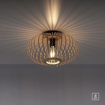 Leuchten Direkt 11410-79 - Fäst ljuskrona RACOON 1xE27/40W/230V diameter 40 cm Bambu