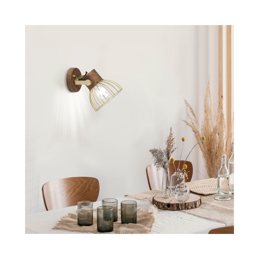 Leuchten Direkt 11486-60 - Väggspotlight ALAMI 1xE27/25W/230V mangoträd