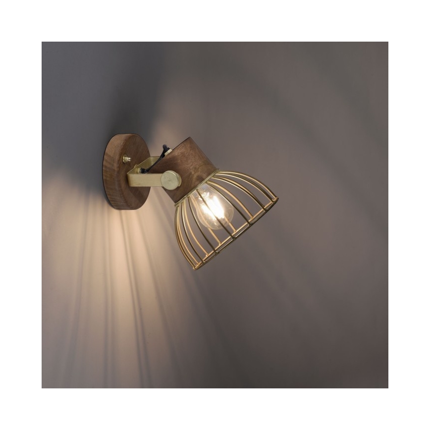 Leuchten Direkt 11486-60 - Väggspotlight ALAMI 1xE27/25W/230V mangoträd