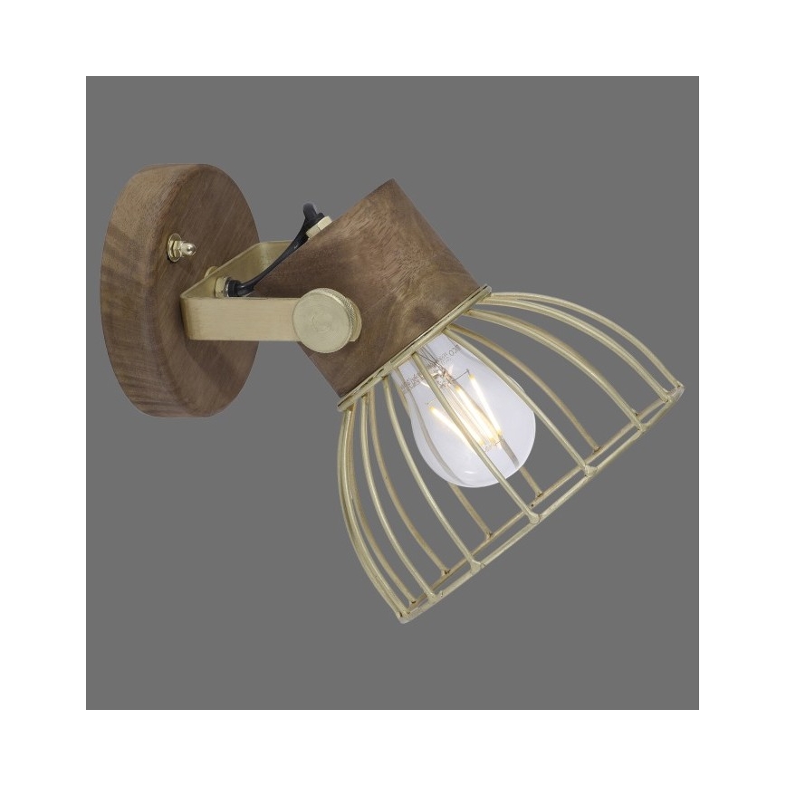 Leuchten Direkt 11486-60 - Väggspotlight ALAMI 1xE27/25W/230V mangoträd