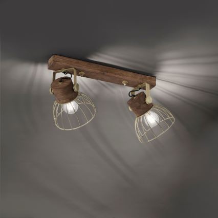 Leuchten Direkt 11487-60 - Spotlight ALAMI 2xE27/25W/230V mangoträd