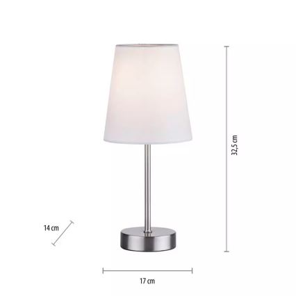 Leuchten Direkt 11680-16 - Bordslampa HEINRICH 1xE14/40W/230V vit