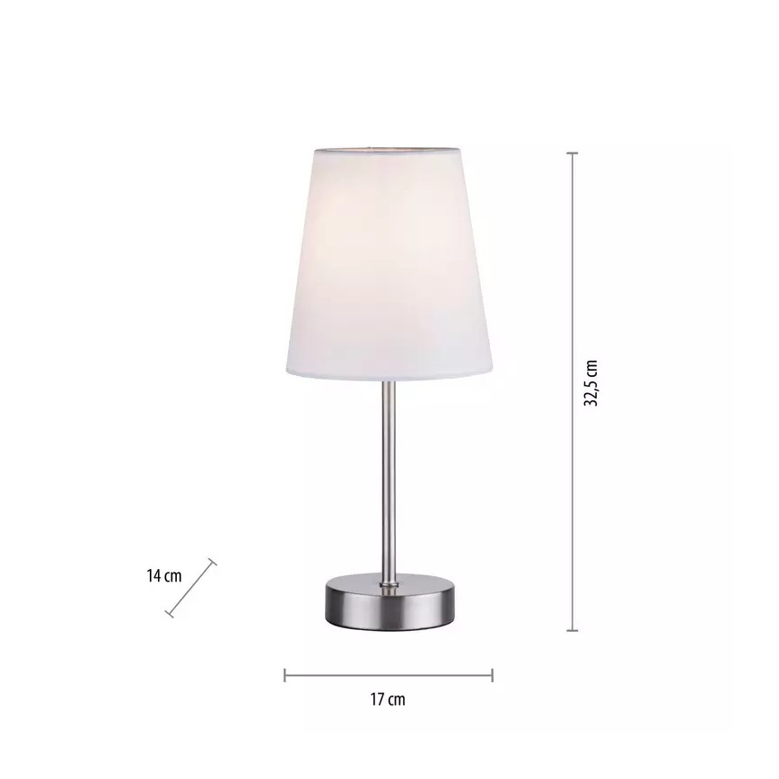 Leuchten Direkt 11680-16 - Bordslampa HEINRICH 1xE14/40W/230V vit