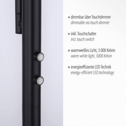 Leuchten Direkt 11710-18 - LED dimbar golvlampa HANS LED/21,5W/230V + LED/4W