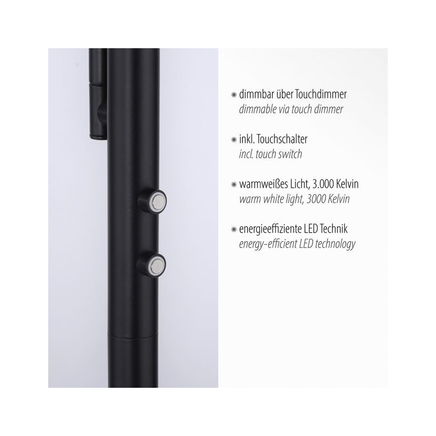 Leuchten Direkt 11710-18 - LED dimbar golvlampa HANS LED/21,5W/230V + LED/4W