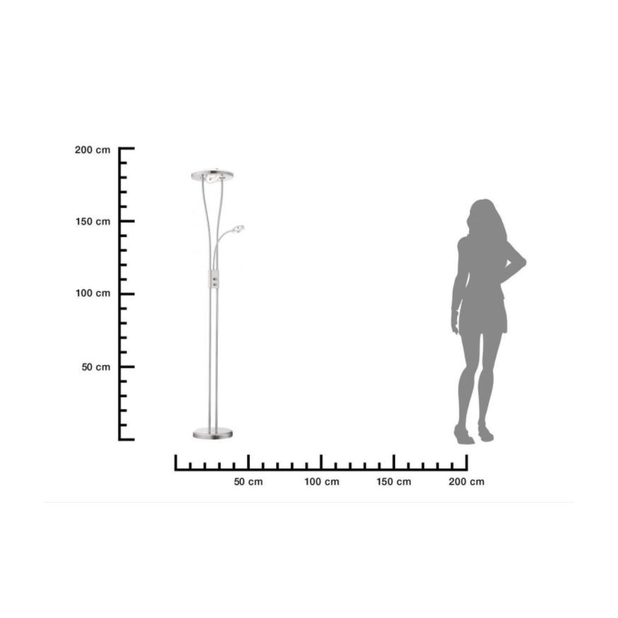 Leuchten Direkt 11778-55 - LED ljusreglerad golvlampa  HELIA LED/16,8W/230V + 2xLED/3,8W