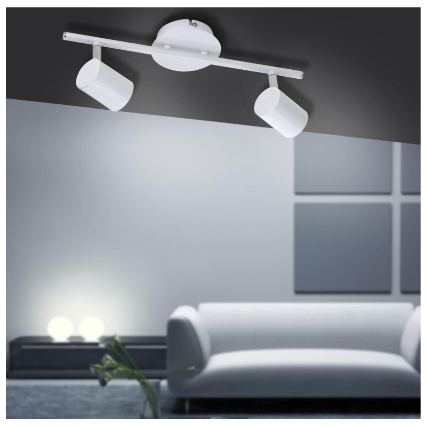 Leuchten Direkt 11942-16 - LED spotlight  TARIK 2xGU10/5W/230V vit 