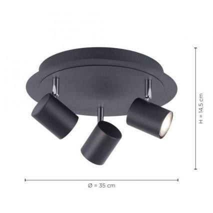 Leuchten Direkt 11943-13 - LED spotlight  TARIK 3xGU10/5W/230V antracit 