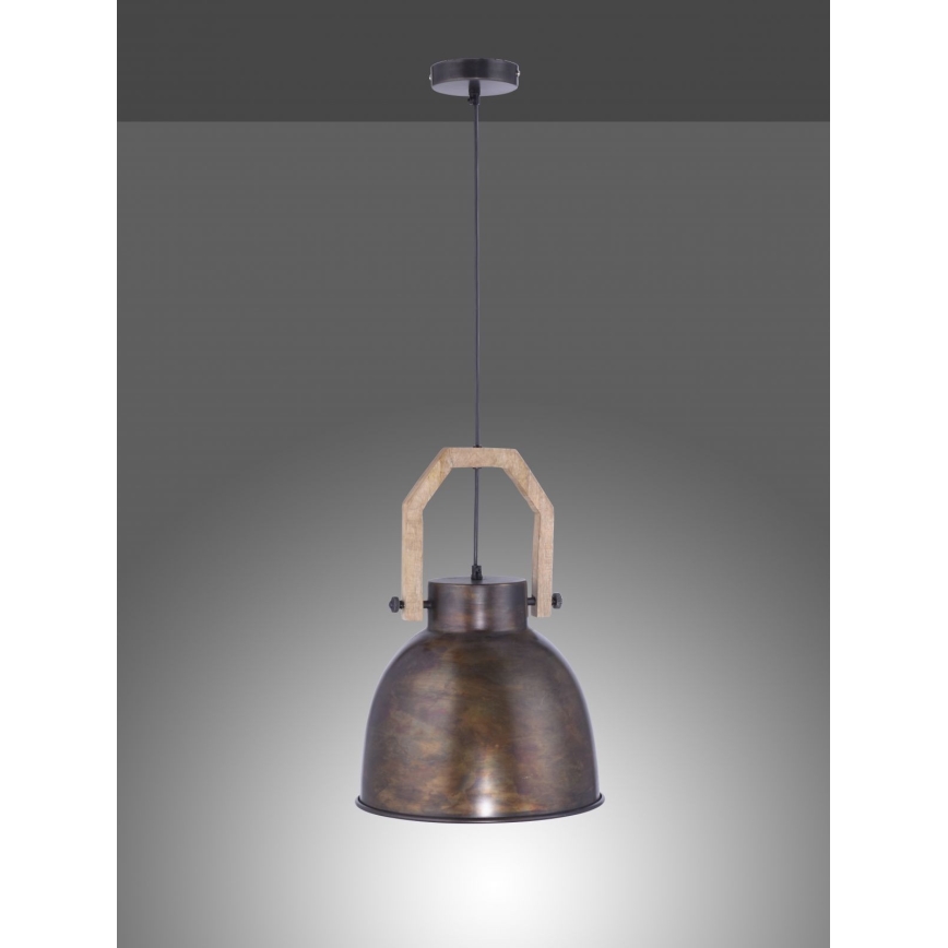 Leuchten Direkt 11986-18 - Ljuskrona med textilsladd SAMIA 1xE27/40W/230V mangoträd