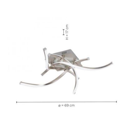 Leuchten Direkt 11995-55 - LED RGB ljusreglerad fastsatt Ljuskrona  SWING LED/24,4W/230V 2700-5000K + fjärrkontroll 