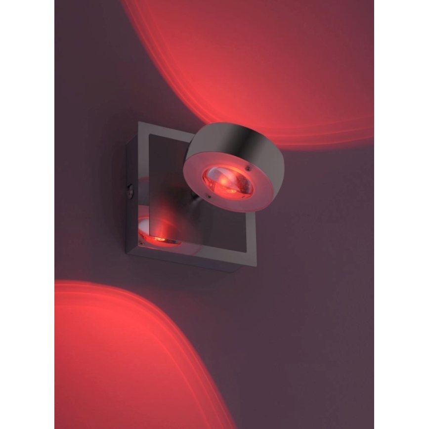 Leuchten Direkt 12471-55 -LED RGBW ljusreglerad vägg spotlight  OPTI LED/6W/230V 2700-5000K + fjärrkontroll