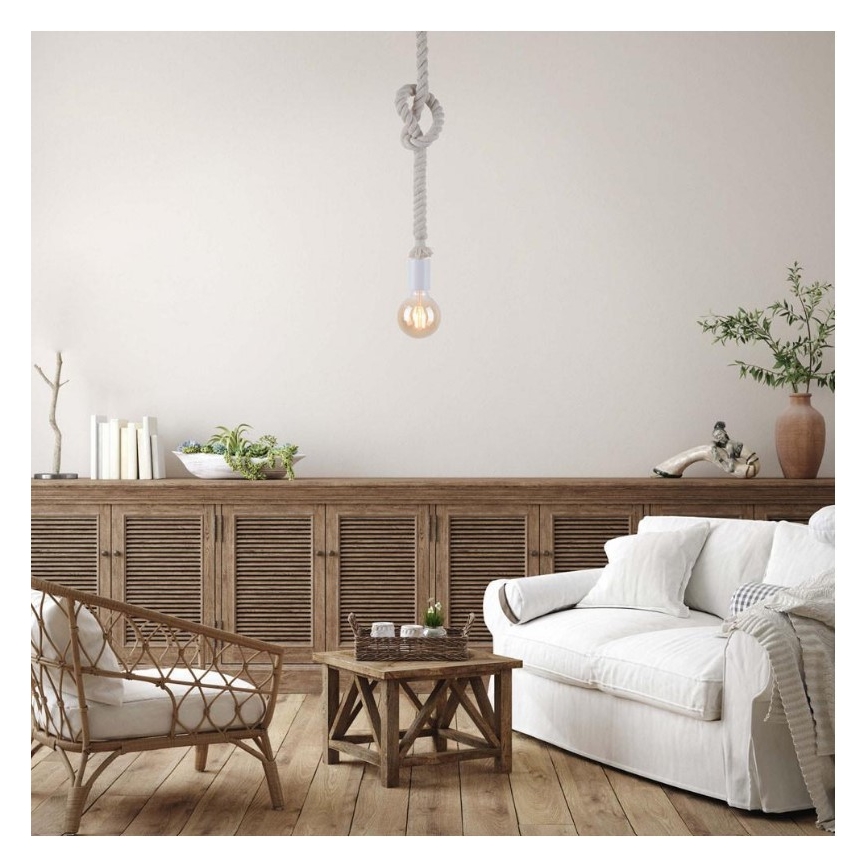 Leuchten Direkt 13572-16 - Ljusskrona med upphängningsrem  DIY 1xE27/10W/230V vit 