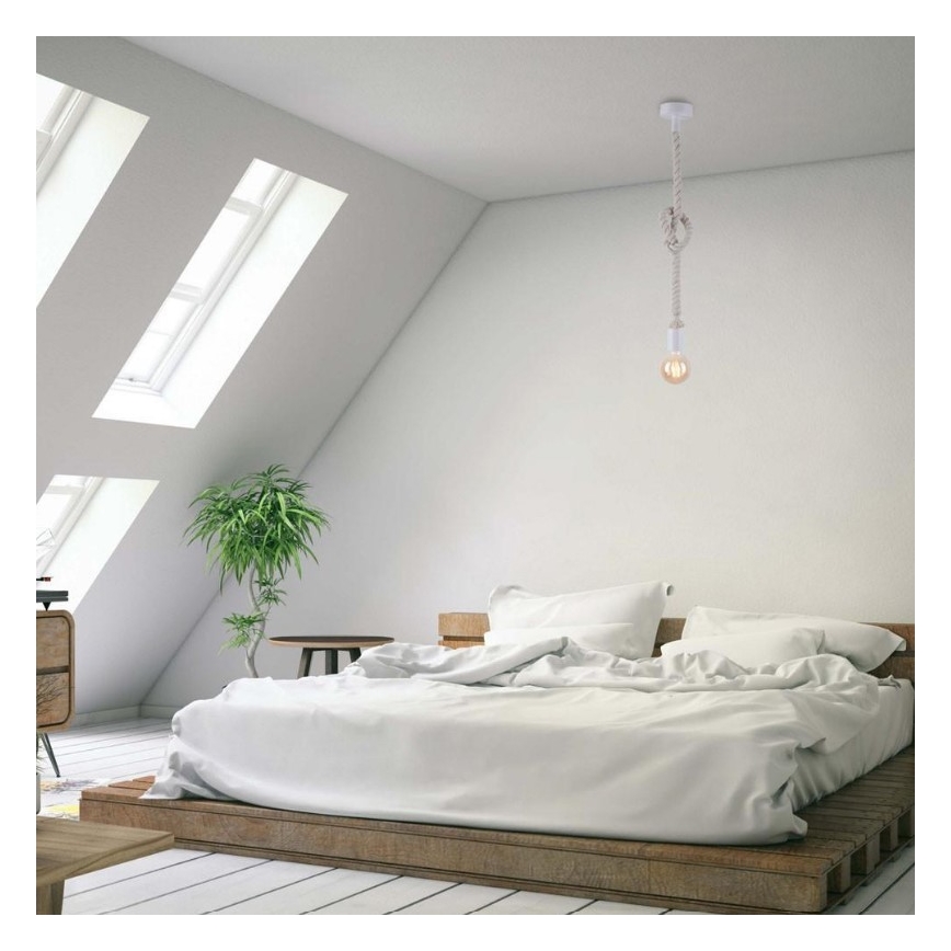 Leuchten Direkt 13572-16 - Ljusskrona med upphängningsrem  DIY 1xE27/10W/230V vit 