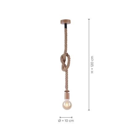 Leuchten Direkt 13572-79 - Ljusskrona med upphängningsrem  DIY 1xE27/10W/230V brun 