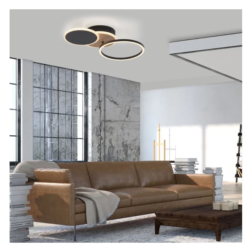 Leuchten Direkt 14116-78 - LED taklampa SEVENT LED/25,5W/230V svart/brun