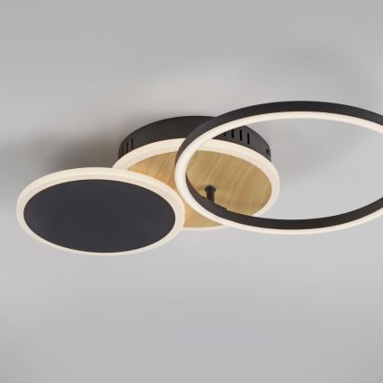 Leuchten Direkt 14116-78 - LED taklampa SEVENT LED/25,5W/230V svart/brun