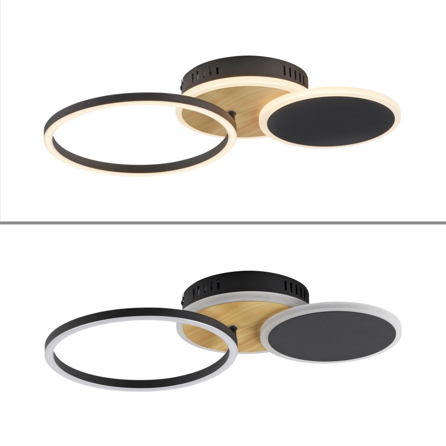 Leuchten Direkt 14116-78 - LED taklampa SEVENT LED/25,5W/230V svart/brun