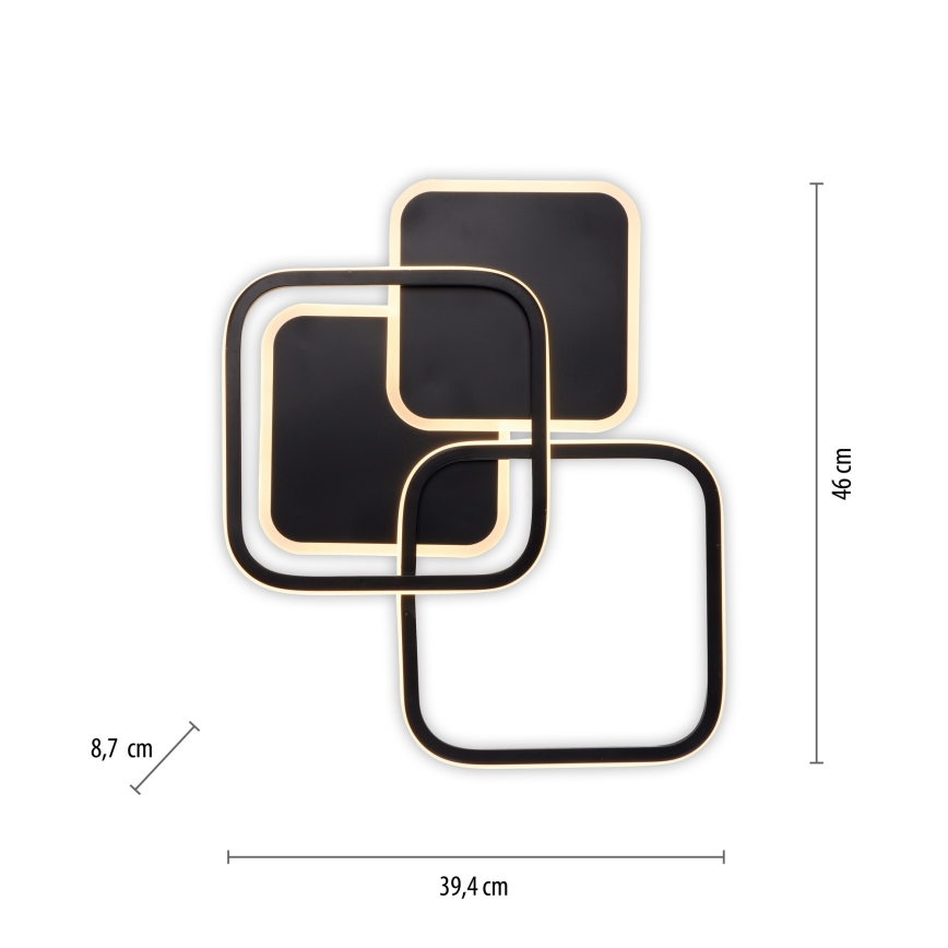 Leuchten Direkt 14117-18 - LED taklampa SEVENT LED/36W/230V svart