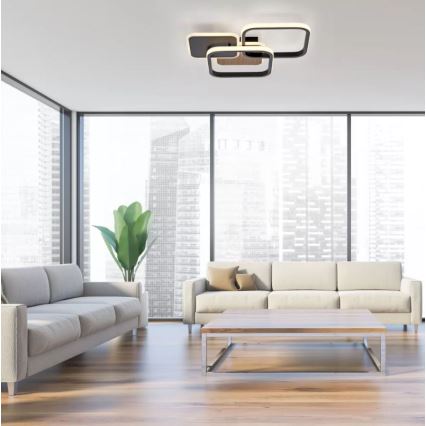 Leuchten Direkt 14117-78 - LED taklampa SEVENT LED/36W/230V svart/brun