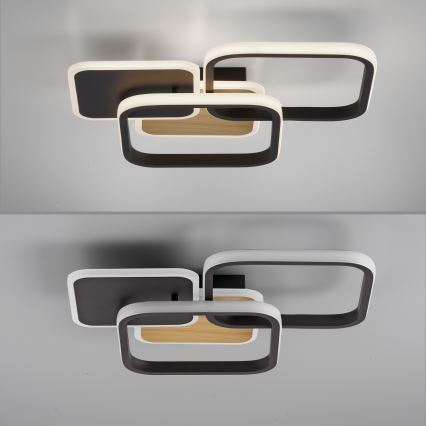 Leuchten Direkt 14117-78 - LED taklampa SEVENT LED/36W/230V svart/brun