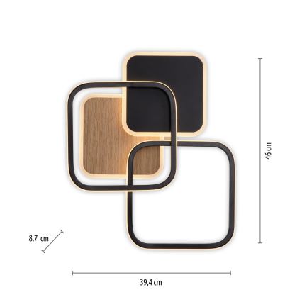 Leuchten Direkt 14117-78 - LED taklampa SEVENT LED/36W/230V svart/brun