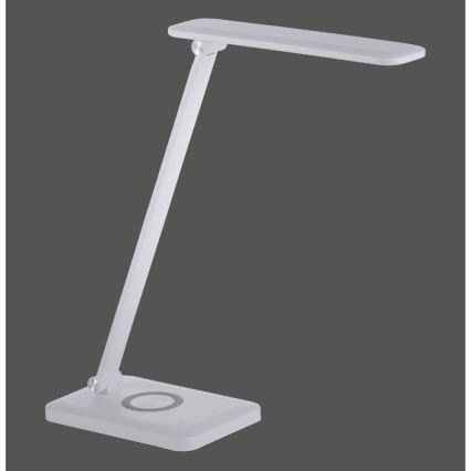 Leuchten Direkt 14415-16 - LED ljusreglerad touch bordslampa  med trådlös laddning  FLORENTINA LED/5W/230V 3000-5000K vit  + USB