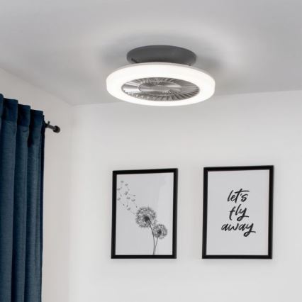 Leuchten Direkt 14645-55 - LED-lampa med fläkt LEONARD LED/27W/230V