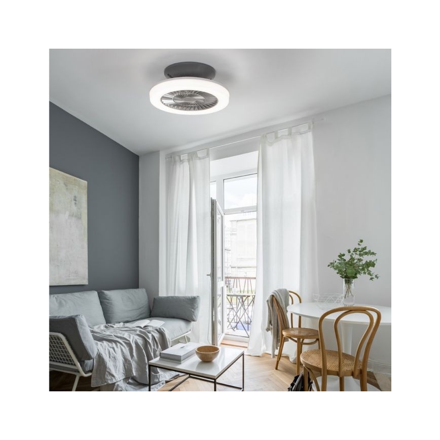 Leuchten Direkt 14645-55 - LED-lampa med fläkt LEONARD LED/27W/230V