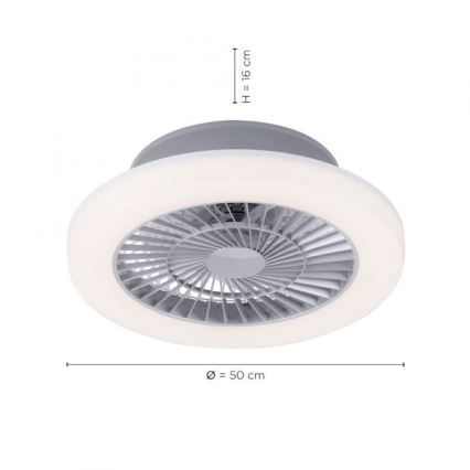 Leuchten Direkt 14645-55 - LED-lampa med fläkt LEONARD LED/27W/230V