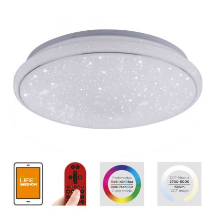 Leuchten Direkt 14743-16 - LEDRGB ljusreglerad taklampa  JUPI LED/28W/230V Tuya 2700-5000K + fjärrkontroll