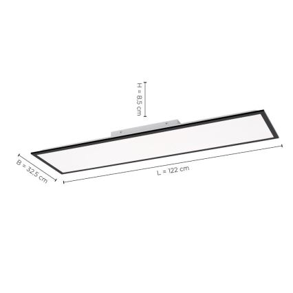 Leuchten Direkt 14757-18 - LED ljusreglerad fastsatt panel  FLAT LED/36W/230V 2700-5000K svart  + fjärrkontroll