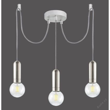 Leuchten Direkt 14776-55 - Ljuskrona med textilsladd TURN ME 3xE27/60W/230V spindel