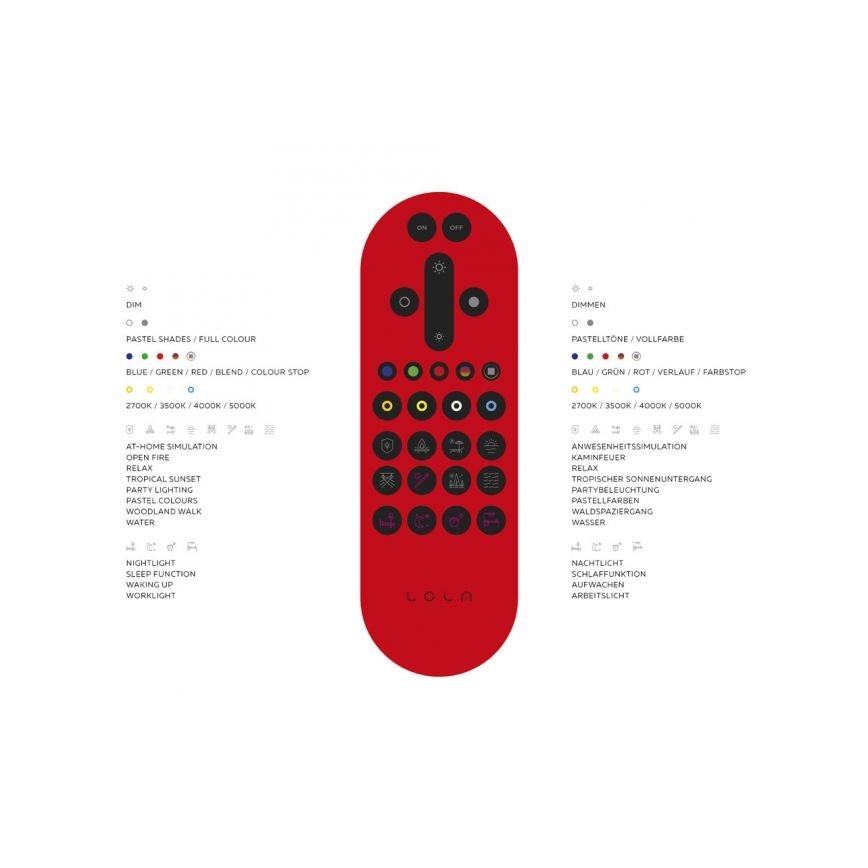 Leuchten Direkt 15110-21 - LEDRGB ljusreglerad taklampa  LENI LOLASMART LED/40W/230V + fjärrkontroll