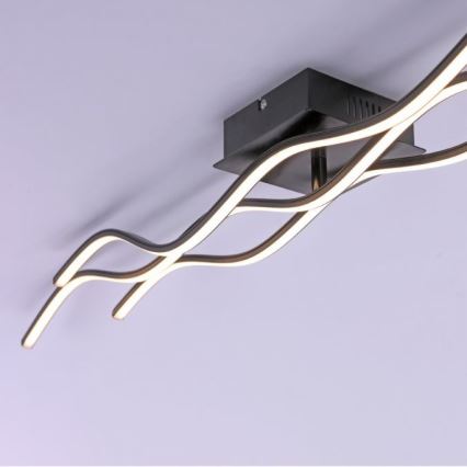 Leuchten Direkt 15167-18-LED fastsatt Ljuskrona  WAWE 2xLED/12,5W/230V+1xLED/17W svart 