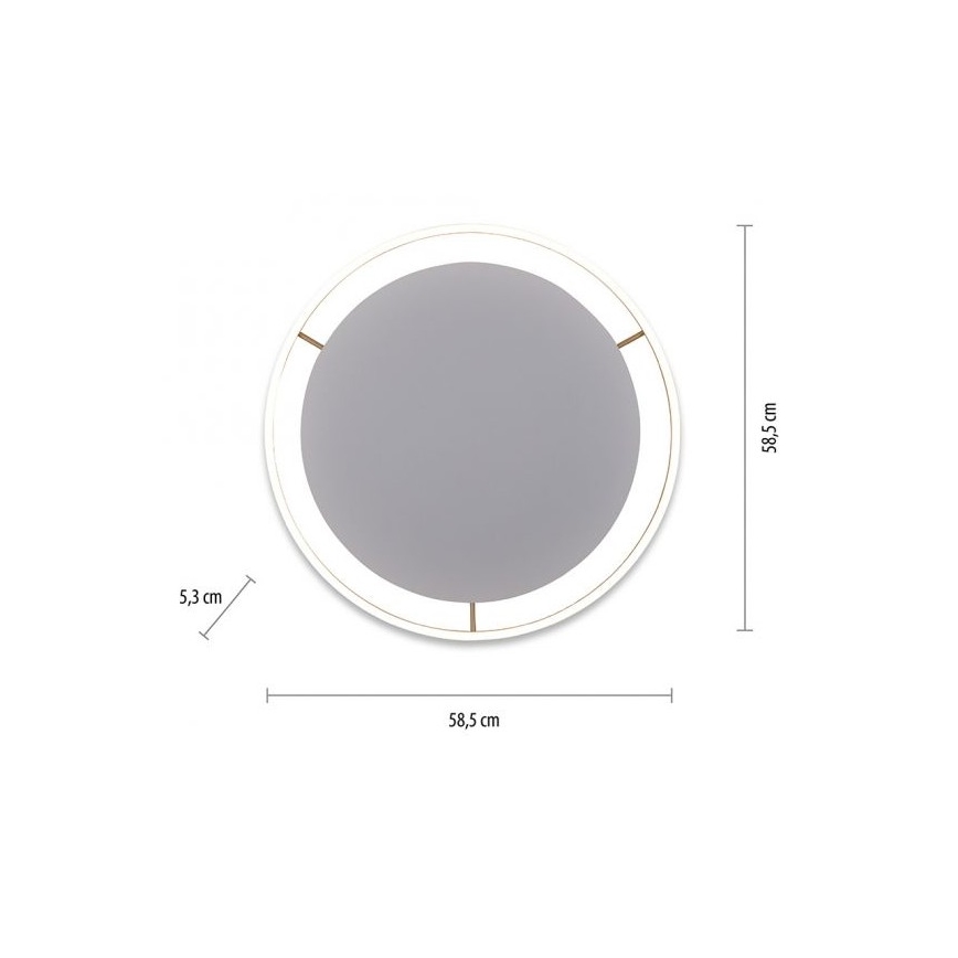 Leuchten Direkt 15392-60 - LED ljusreglerad taklampa RITUS LED/30W/230V mässing