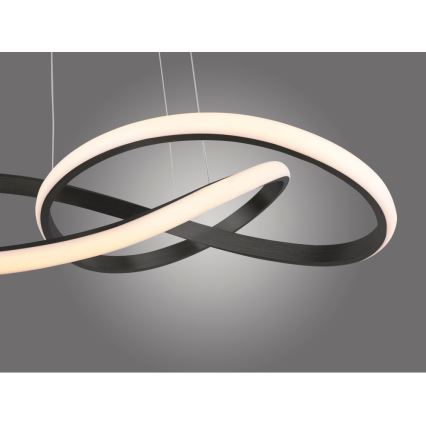 Leuchten Direkt 15402-18 - LED ljusreglerad Ljuskrona med upphängningsrem  MARIA LED/25W/230V svart 