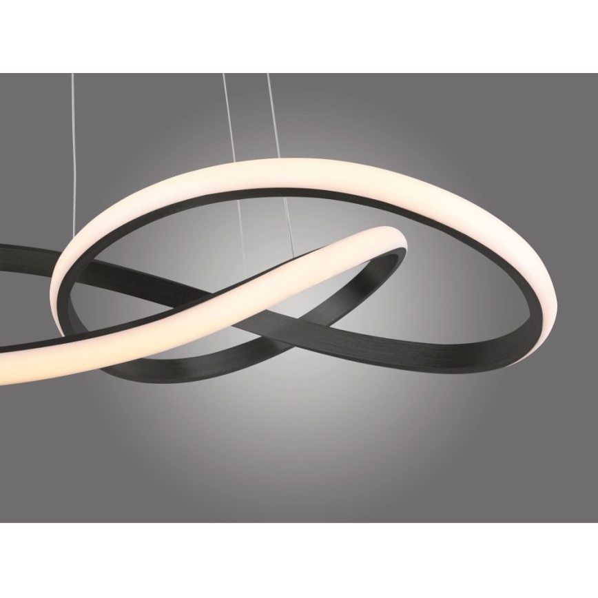 Leuchten Direkt 15402-18 - LED ljusreglerad Ljuskrona med upphängningsrem  MARIA LED/25W/230V svart 