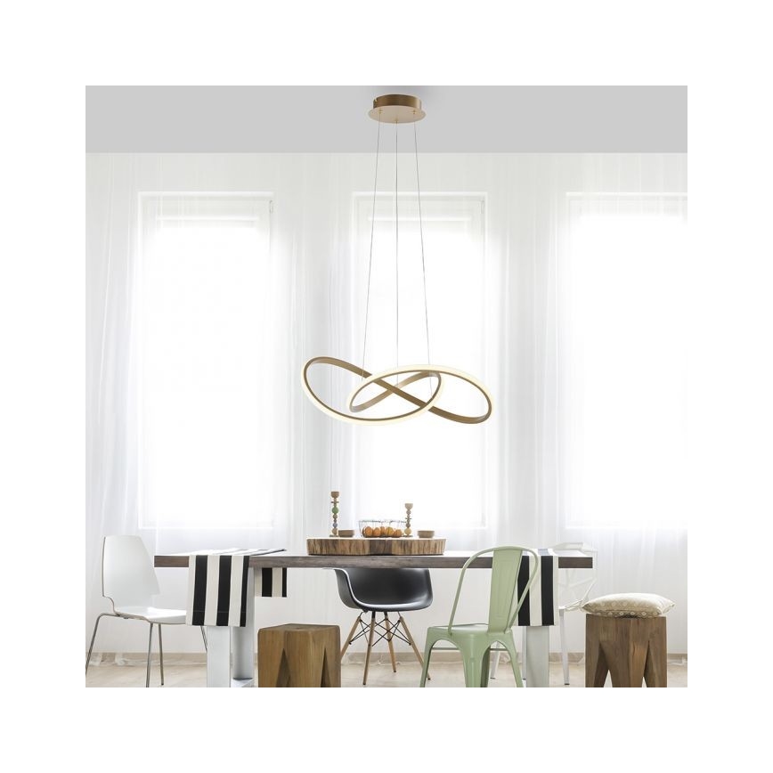 Leuchten Direkt 15402-60 - LED ljusreglerad ljuskrona på snöre MARIA LED/25W/230V