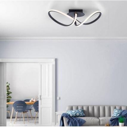 Leuchten Direkt 15403-18 - LED ljusreglerad fastsatt Ljuskrona  MARIA LED/16W/230V svart