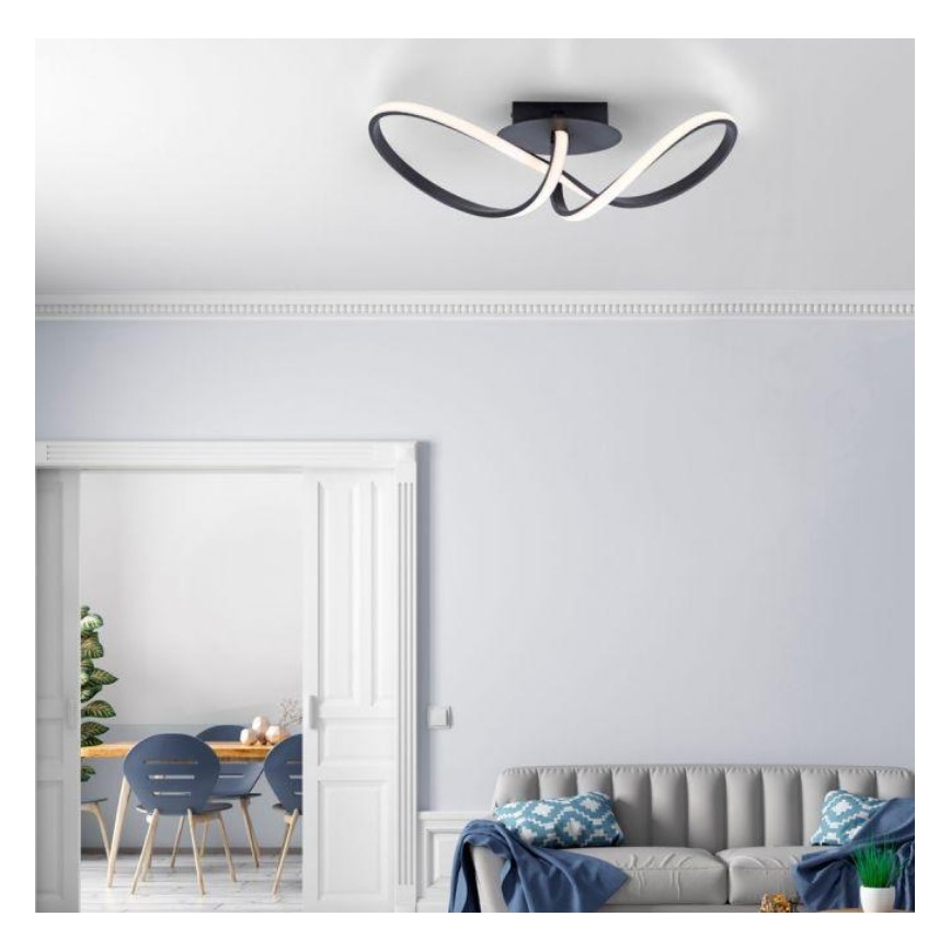 Leuchten Direkt 15403-18 - LED ljusreglerad fastsatt Ljuskrona  MARIA LED/16W/230V svart