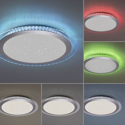 Leuchten Direkt 15411-21- LED RGB Dimbart takarmatur CYBA LED/26W/230V + fjärrkontroll