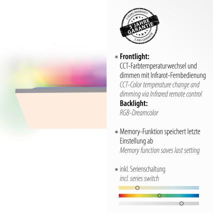 Leuchten Direkt 15562-16-LED RGB Dimbar taklampa CONRAD 35W/230V+ fjärrkontroll