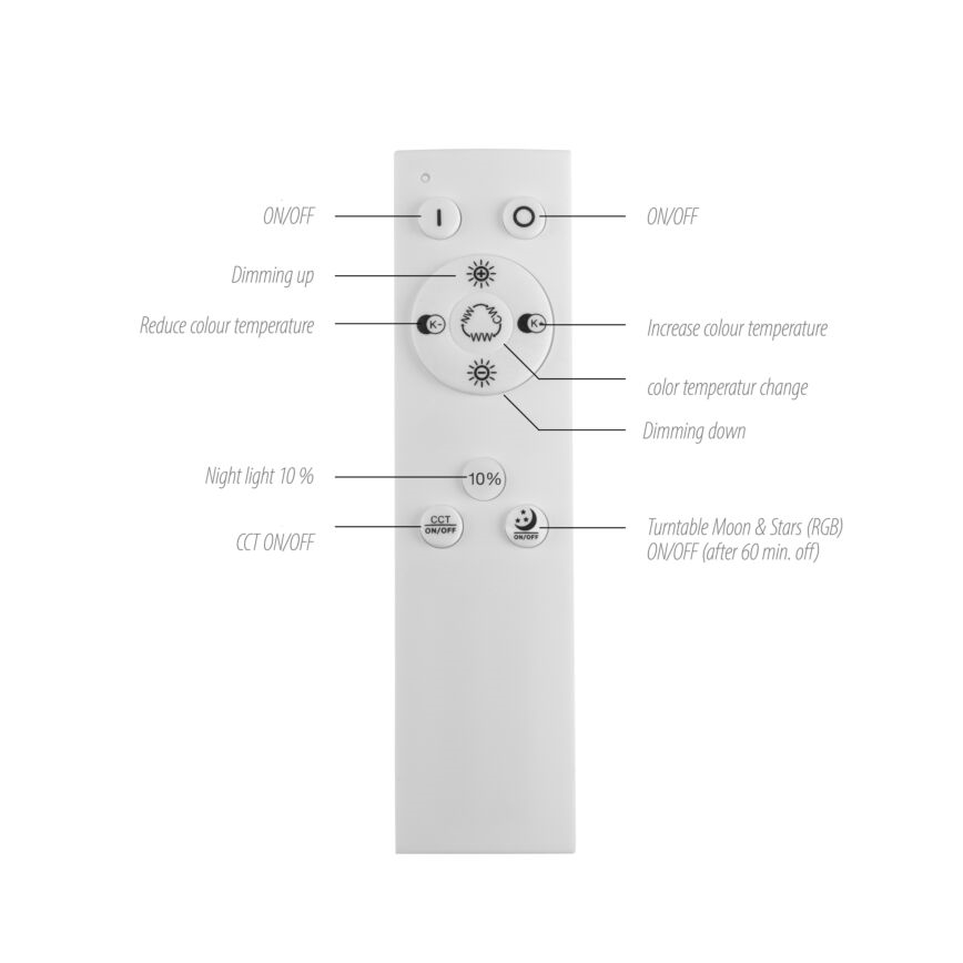 Leuchten Direkt 15572-18 - LED RGBW dimbar taklampa ASTRO LED/17,5W/230V 2700-5000K + fjärrkontroll